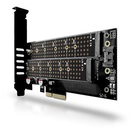 AXAGON PCI-Express x4 adapter to connect up to two M.2 disks to a computer | PCEM2-D