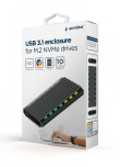 Gembird EE2280-U3C-03 USB 3.1 enclosure for M.2 NVMe drives, RGB, aluminum