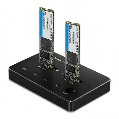 Qoltec 2x SSD M.2 SATA Disk Docking Station |  NGFF |  USB Type-C