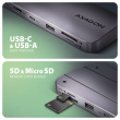AXAGON HMC-6GM2 USB hub 6in1 10Gbps HDMI M.2 NVME PD