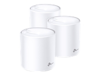 TP-LINK Deco X60 AX3000 Wi-Fi 6 Whole-Home Mesh System 3-pack Quad-core CPU 2x GE RJ45 4x int.antennas MU-MIMO