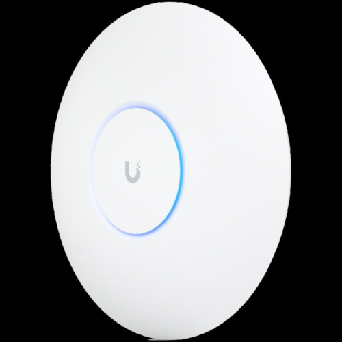 UBIQUITI U6 Pro; WiFi 6; 6 spatial streams; 140 m² (1,500 ft²) coverage; 350+ connected devices; Powered using PoE; GbE uplink.