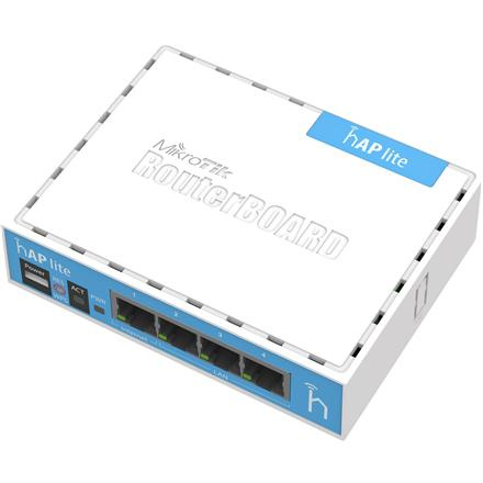 hAP Lite Classic | RB941-2nD | 802.11n | 10/100 Mbit/s | Ethernet LAN (RJ-45) ports 4 | Mesh Support No | MU-MiMO No | No mobile broadband | Antenna type Internal | 1xUSB | 12 month(s) RB941-2nD