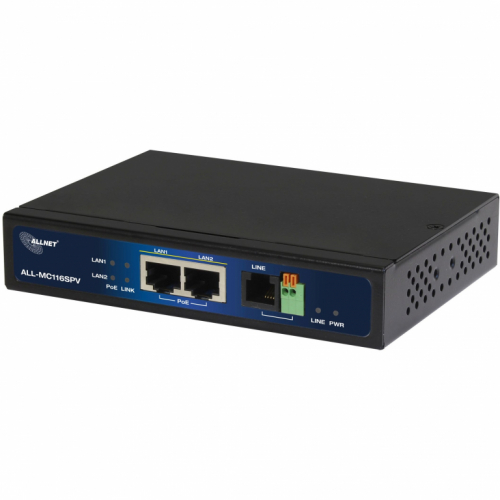 Z ALLNET ISP Bridge Modem VDSL2 mit Vectoring/Point-to-Point Slave-Modem & 2x PoE IEEE802.3at Ports unmanaged ALL-MC116SPV-VDSL2