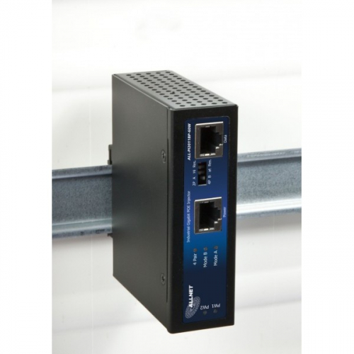 NET Z ALLNET PoE Injektor Industrial Gigabit / PoE af/at & PoE 60 W(Microsemi) (15,4W/30W/60W) / DIN / Power-Booster / Metallgehäuse / ALL-PI2011BP-60