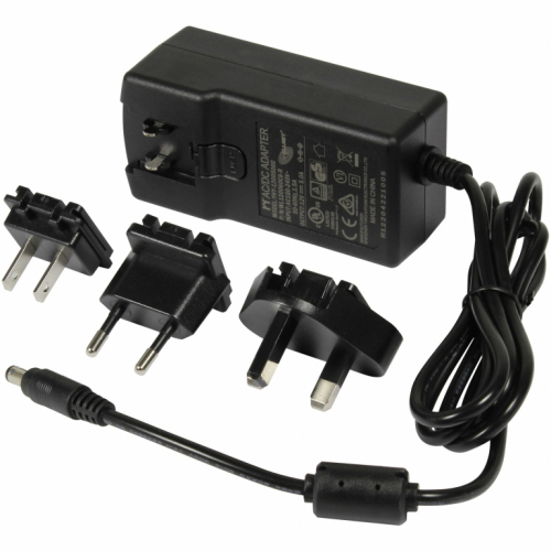 NET Z ALLNET Ersatznetzteil 12V/5A EU Type schwarz mit Adapter EU,US,UK