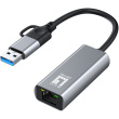 Adapter USB-C + USB-A -> RJ45 10/100/1000/2500 gr