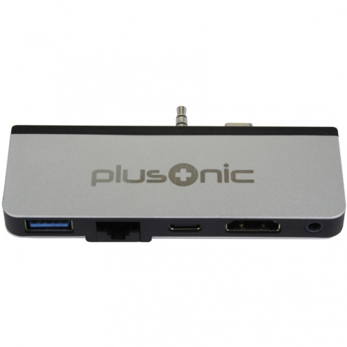 Z Plusonic Docking Adapter/Hub für Microsoft Surface Go, 5in1: USB 3.0/RJ45 Gigabit-Ethernet/Type-C/HDMI/AUX