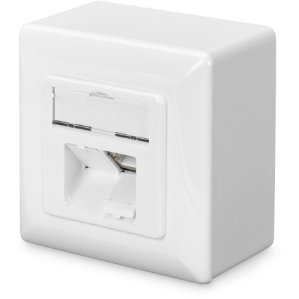 DIGITUS RJ45Dose Cat6 2xRJ45 geschirmt Aufputz Signalweiß