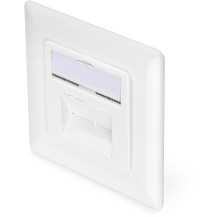 DIGITUS Anschlussdose Cat6a 2xRJ45 geschirmt Unterputz weiß
