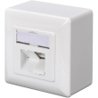 DIGITUS RJ45Dose Cat5e 2xRJ45 geschirmt Aufputz Signalweiß