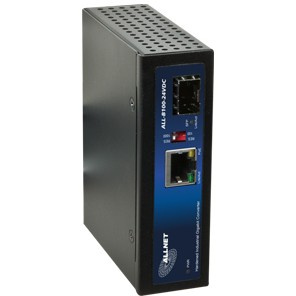 Z ALLNET Medienkonverter Industrial PoE (15,4W/30W/60W) auf 1000BASE-SX/-LX Single-/ Multimode SFP Mini-GBIC Anschluss / DIN / ALL-MCI2011P-60W