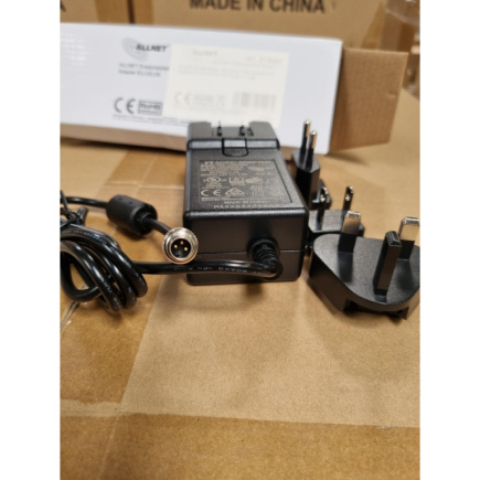 Z ALLNET Ersatznetzteil 12V/5A EU Type schwarz mit Adapter EU,US,UK HTT mit Binder 711 M9