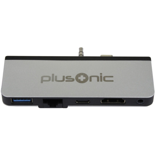 Z Plusonic Docking Adapter/Hub für Microsoft Surface Go, 5in1: USB 3.0/RJ45 Gigabit-Ethernet/Type-C/HDMI/AUX