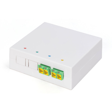 DIGITUS FTTH Gehäuse mit 2 x LC/APC DX Kupplung mit Shutter