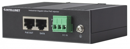 Intellinet Industrial Gigabit Ultra PoE Injector, 1 x 60 W Port, IEEE 802.3bt/at/af Power over Ethernet (Ultra POE/PoE+/PoE), Metal Housing