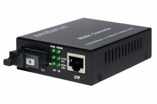 Emitter EM/1GB-ETH-1XSC-1310 WDM Ethernet converter 10/100/1000 Mbps RJ45/1xSC SM 9/125 (Tx 1310nm / Rx 1550nm) 20km