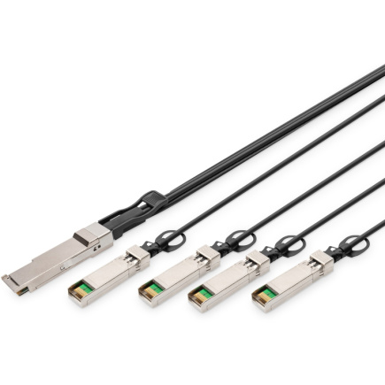 Kabel QSFP+ to 4XSFP+ 40G DAC 1.0m schwarz