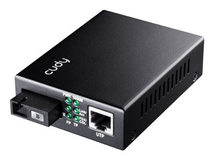 Cudy MC100GSB-60B network media converter 1000 Mbit/s Multi-mode, Single-mode Черный