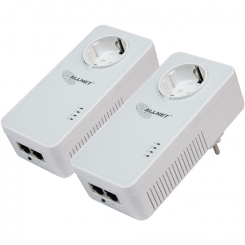 INTD ALLNET Powerline 1200Mbit 2er Bundle Bridge RJ45 HomePlugV2 SmartLink Passtrough ALL1681205v2
