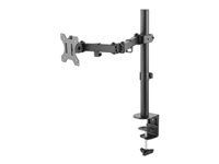 NEOMOUNTS Monitor DeskMount Single 25.4-81.3cm 10-32inch clamp/grommet VESA75-100 Full motion Tilt Swivel black