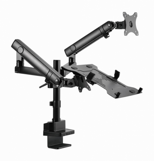 Gembird MA-DA3-02 Desk mounted adjustable monitor arm with notebook tray (full-motion), 17”-32”, up to 8 kg