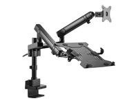 GEMBIRD Desk mounted adjustable monitor arm with notebook tray - full-motion