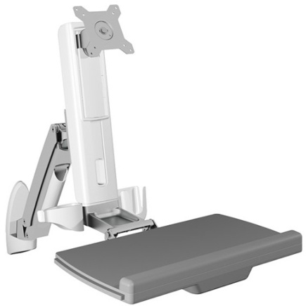 Sit-Stand-Workstation mit Wandhalterung für einen Monitor bis zu 24