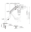 Gembird MA-DA1-02 Adjustable desk display mounting arm (tilting), 17”-32”, up to 8 kg