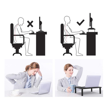 Maclean MC-946 Monitor Laptop Stand 13'' - 32'' 3-Level Height Adjustment with Drawer up to 20kg Sturdy Vented