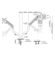 Gembird MA-DA2-02 Adjustable desk 2-display mounting arm (tilting), 17”-32”, up to 8 kg