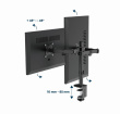Gembird MA-D2-03 Adjustable desk mounted double monitor arm, 17”-32”, Черный