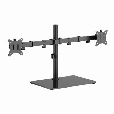 Gembird MS-D2ST-01 Dual monitor desk stand (rotate, tilt, swivel), 17”-32”, up to 9 kg, Must