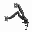 Gembird MA-DA2U-01 Adjustable desk 2-display mounting arm with USB ports, 17”-32”, Must