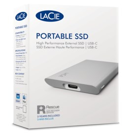 LaCie STKS1000400 external solid state drive Thunderbolt technology 1 TB USB Type-C 3.2 Gen 2 (3.1 Gen 2) Silver