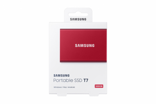 Samsung Portable SSD T7 500 GB USB Type-C 3.2 Gen 2 (3.1 Gen 2) Red