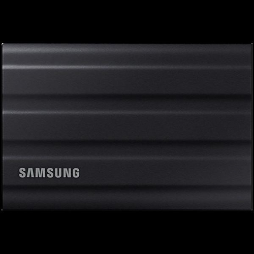 SAMSUNG T7 Shield Ext SSD 2000 GB USB-C black 1050/1000 MB/s 3 yrs, included USB Type C-to-C and Type C-to-A cables, Rugged storage featuring IP65 rated dust and water resistance and up to 3-meter drop resistant