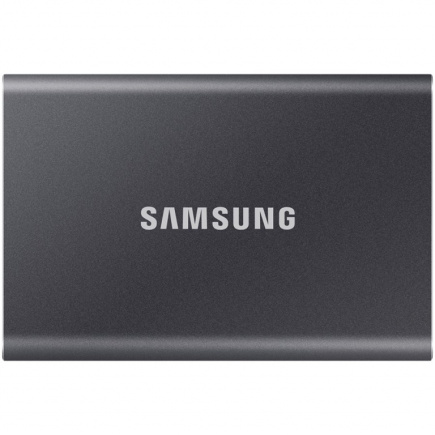 Samsung T7 MU-PC2T0T - SSD - encrypted - 2 TB - external (portable) - USB 3.2 Gen 2 (USB-C connector) - 256-bit AES - 1050/1000 MB/s - included USB Type C-to-C and Type C-to-A cables - 3Y - Iron Gray