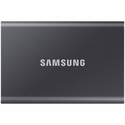 Samsung T7 MU-PC2T0T - SSD - encrypted - 2 TB - external (portable) - USB 3.2 Gen 2 (USB-C connector) - 256-bit AES - 1050/1000 MB/s - included USB Type C-to-C and Type C-to-A cables - 3Y - Iron Gray