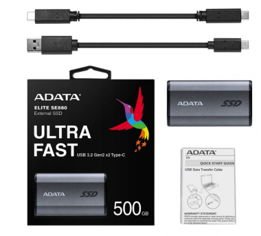 Adata SSD External SE880 500GB USB3.2A/C Gen2x2 5YW