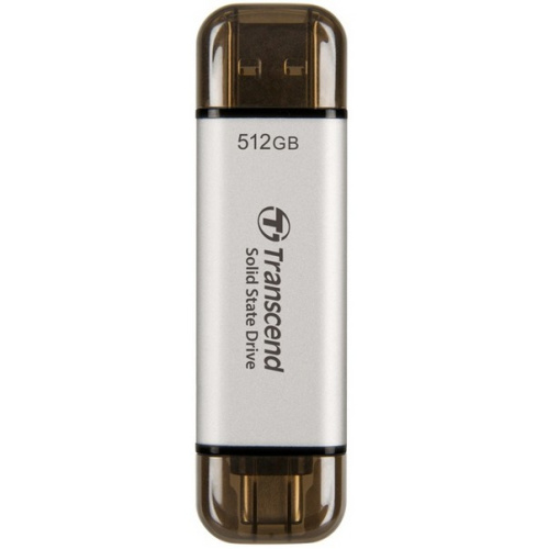 TRANSCEND ESD310S 512GB External SSD USB 10Gbps Type C/A Silver