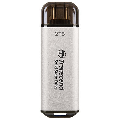 TRANSCEND ESD300S 2TB External SSD USB 10Gbps Type C Silver 293624
