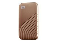 WD My Passport SSD 1TB Gold Cross Compatible USB 3.2 Gen-2 and USB-C 1050MB/s Read 1000MB/s Write PC & Mac Compatiable