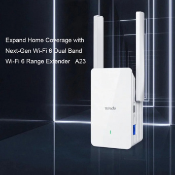 Tenda A23 Dual Band AX1500 Wi-Fi 6 Range Extender with Gigabit LAN port 2x5dBi antennas