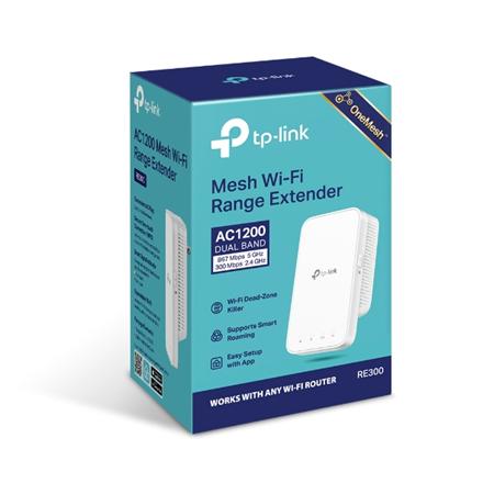 TP-LINK | Mesh Extender | RE300 | 802.11ac | 2.4GHz/5GHz | 300+867 Mbit/s | Ethernet LAN (RJ-45) ports No | MU-MiMO No | no PoE | Antenna type 2xInternal