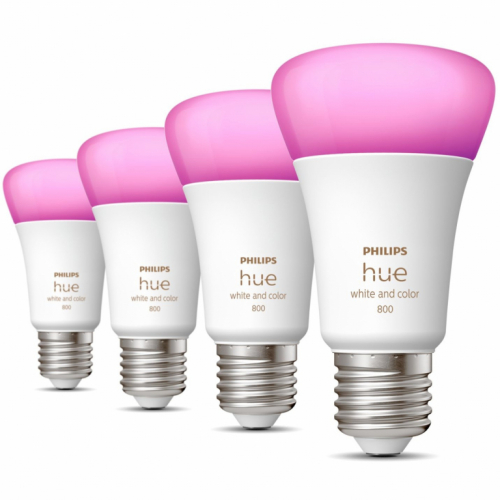 Philips Hue White & Col. Amb. E27 Viererpack 4x570lm 60W