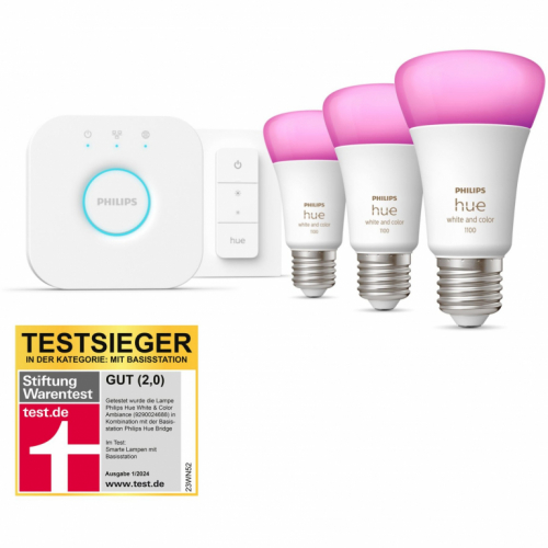 Philips Hue StiWa White&Col. Amb. E27 3er StarterSet+DS 75W.