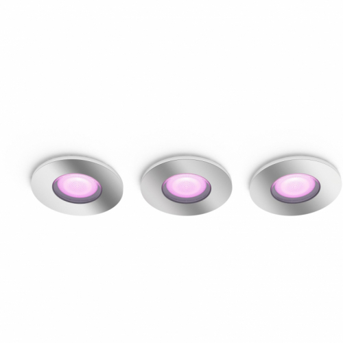 Philips Hue White&Col. Amb. Xamento Einbauspot silber 3er