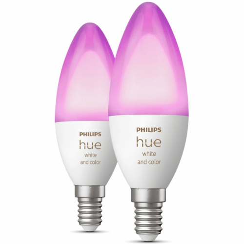 Philips Hue White & Color Ambiance E14 Kerze Doppelpack 2x470lm