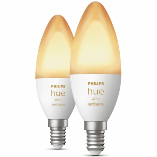 Philips Hue White Ambiance E14 Kerze Doppelpack 2x470lm